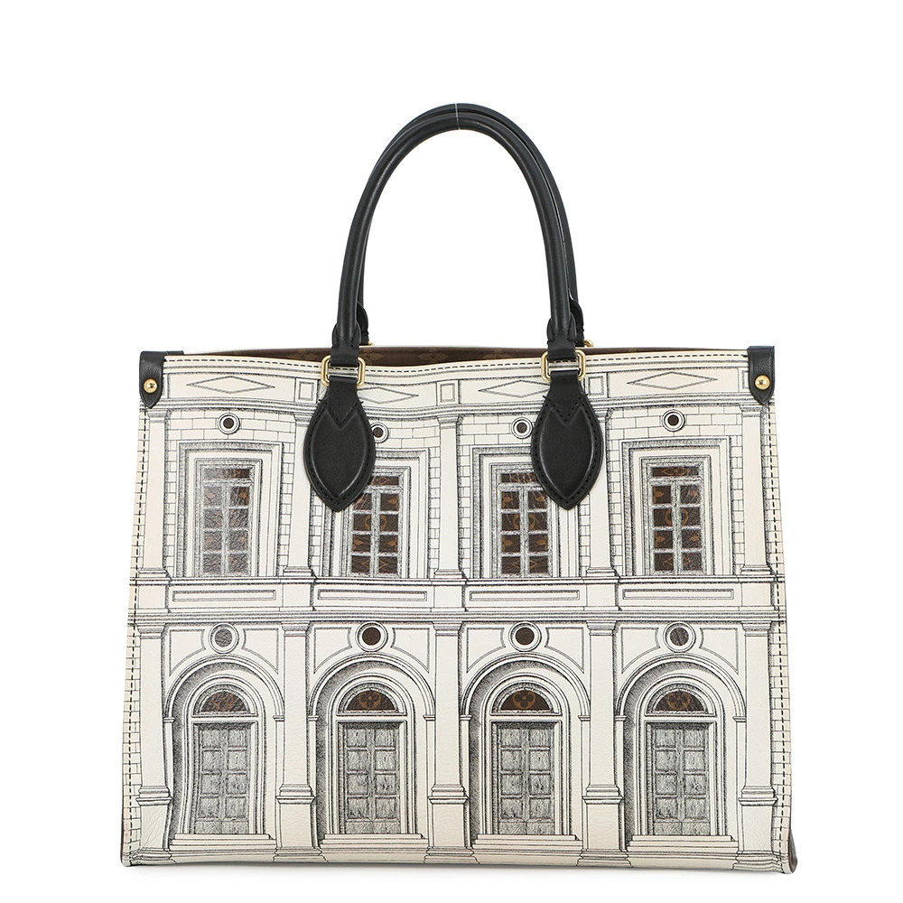 Louis Vuitton Monogram On The Go Tote Bag LV Fornasetti Shoulder White